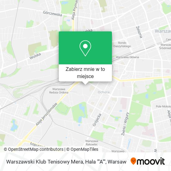 Mapa Warszawski Klub Tenisowy Mera, Hala ""A""