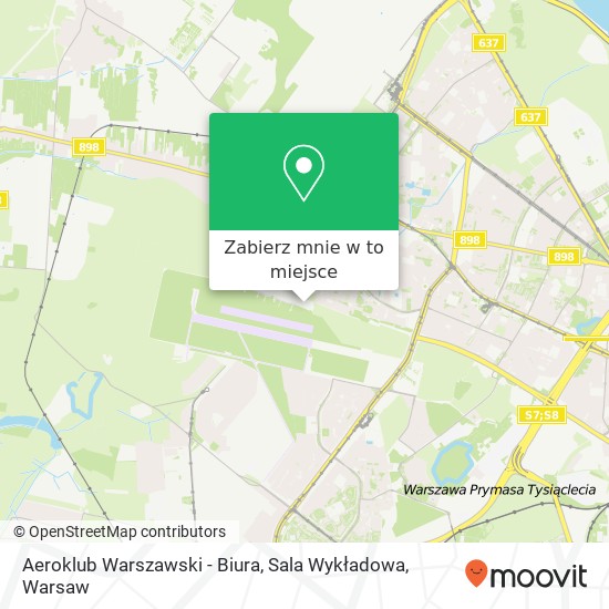 Mapa Aeroklub Warszawski - Biura, Sala Wykładowa