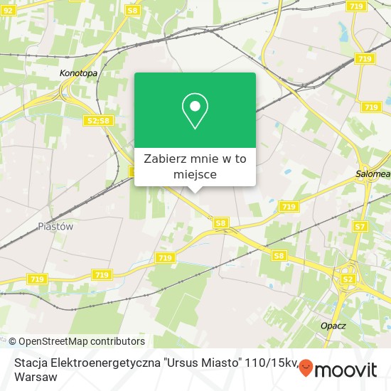 Mapa Stacja Elektroenergetyczna "Ursus Miasto" 110 / 15kv