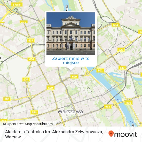 Mapa Akademia Teatralna Im. Aleksandra Zelwerowicza