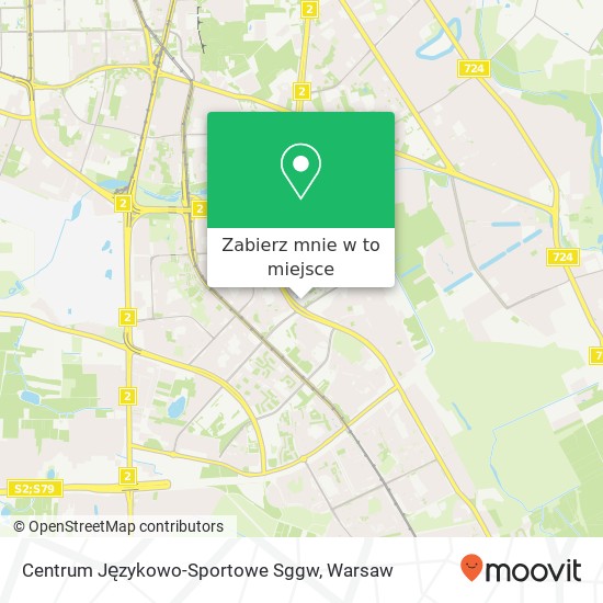 Mapa Centrum Językowo-Sportowe Sggw