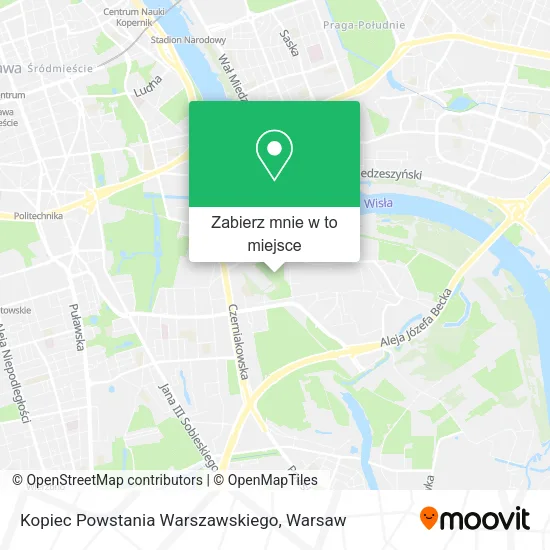 Mapa Kopiec Powstania Warszawskiego