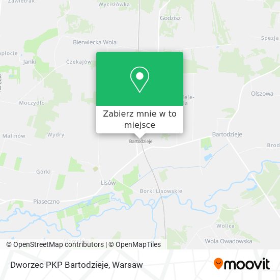 Mapa Dworzec PKP Bartodzieje