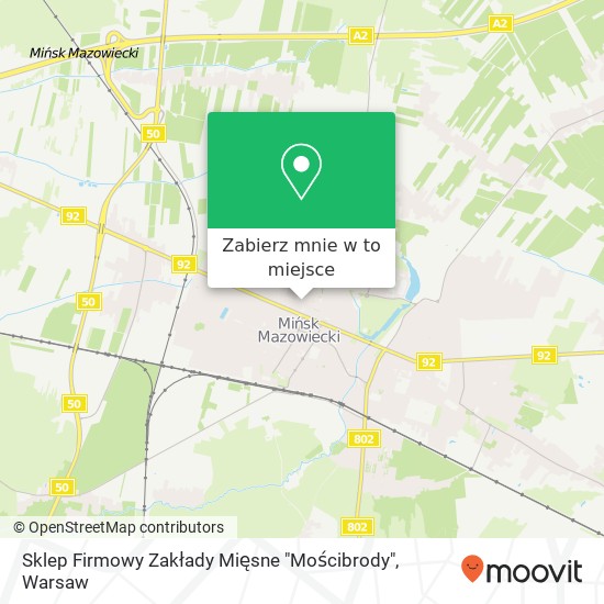 Mapa Sklep Firmowy Zakłady Mięsne "Mościbrody"