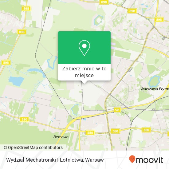 Mapa Wydział Mechatroniki I Lotnictwa