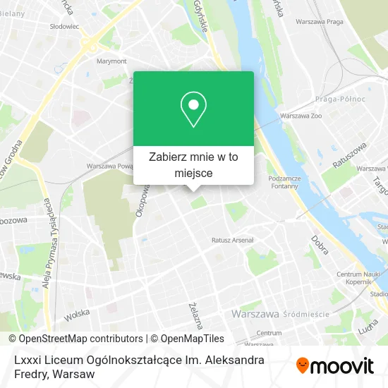 Mapa Lxxxi Liceum Ogólnokształcące Im. Aleksandra Fredry