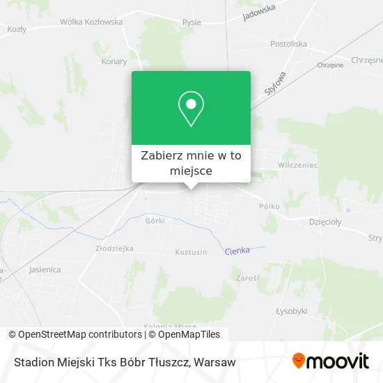 Mapa Stadion Miejski Tks Bóbr Tłuszcz