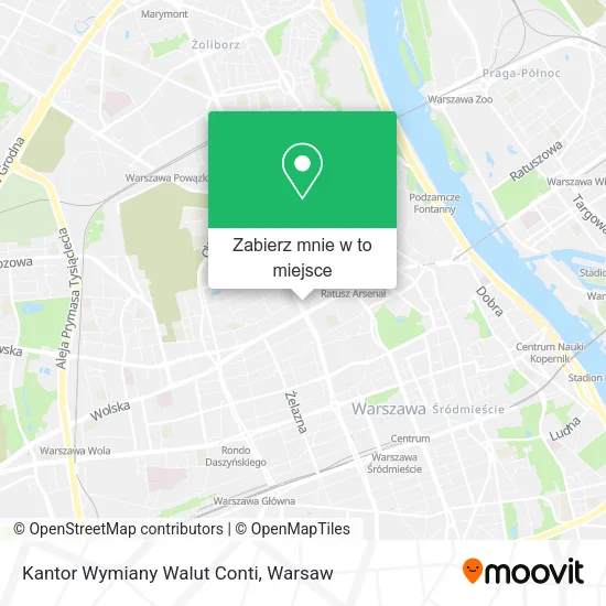 Mapa Kantor Wymiany Walut Conti