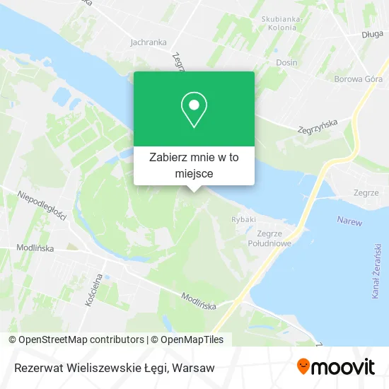 Mapa Rezerwat Wieliszewskie Łęgi