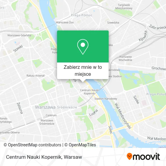 Mapa Centrum Nauki Kopernik