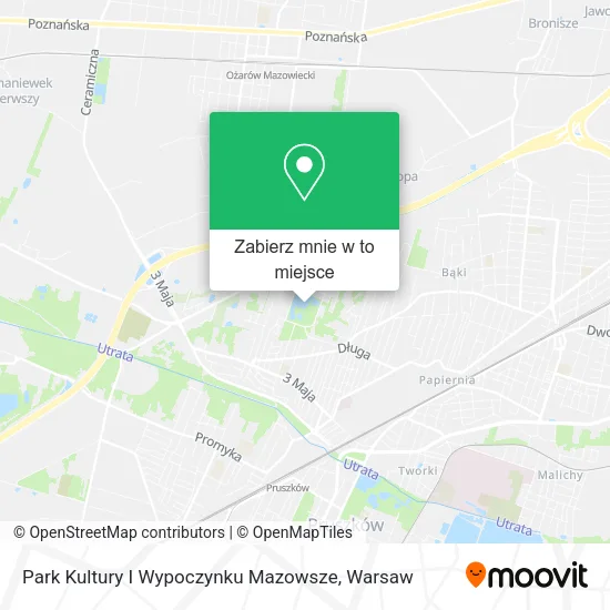 Mapa Park Kultury I Wypoczynku Mazowsze