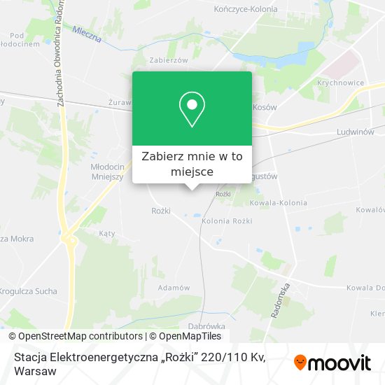 Mapa Stacja Elektroenergetyczna „Rożki” 220 / 110 Kv