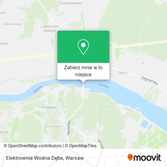 Mapa Elektrownia Wodna Dębe