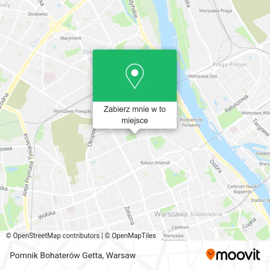 Mapa Pomnik Bohaterów Getta