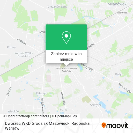 Mapa Dworzec WKD Grodzisk Mazowiecki Radońska