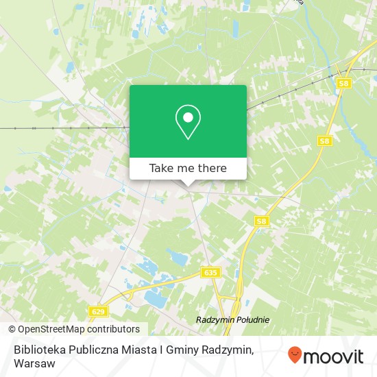 Mapa Biblioteka Publiczna Miasta I Gminy Radzymin