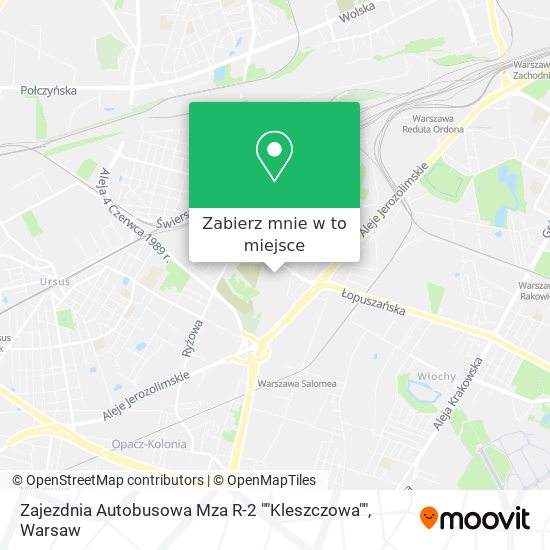 Mapa Zajezdnia Autobusowa Mza R-2 ""Kleszczowa""