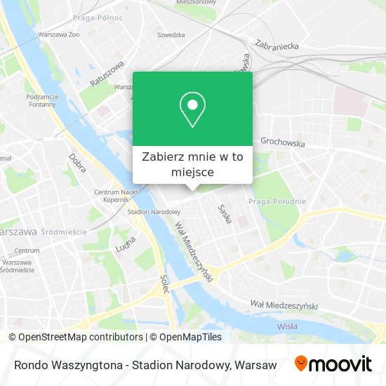 Mapa Rondo Waszyngtona - Stadion Narodowy