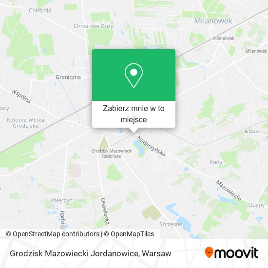 Mapa Grodzisk Mazowiecki Jordanowice