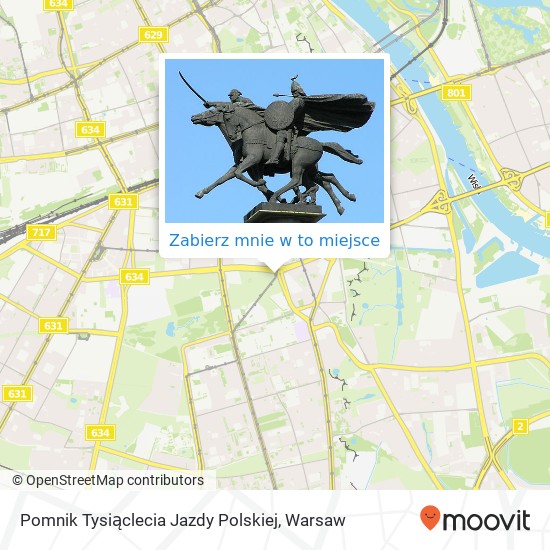 Mapa Pomnik Tysiąclecia Jazdy Polskiej