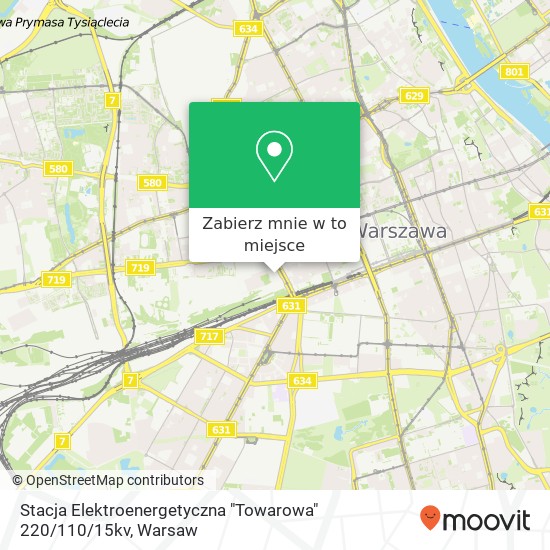 Mapa Stacja Elektroenergetyczna "Towarowa" 220 / 110 / 15kv