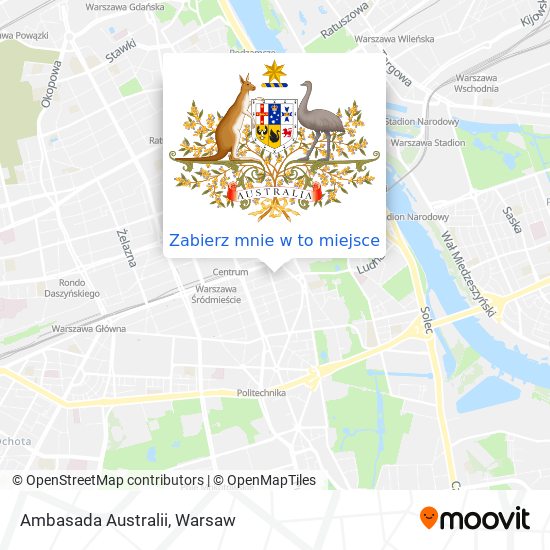 Mapa Ambasada Australii