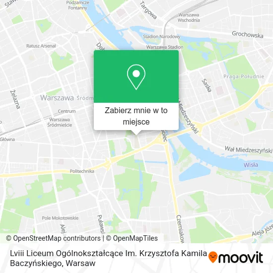 Mapa Lviii Liceum Ogólnokształcące Im. Krzysztofa Kamila Baczyńskiego