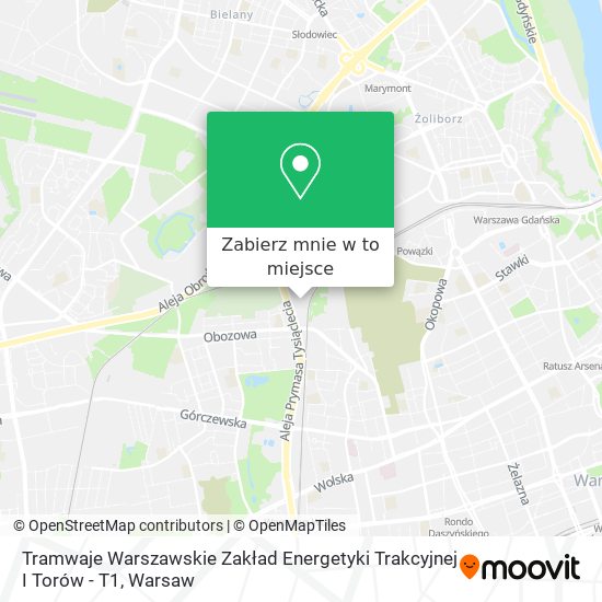 Mapa Tramwaje Warszawskie Zakład Energetyki Trakcyjnej I Torów - T1