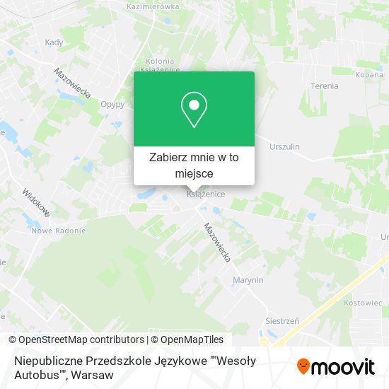 Mapa Niepubliczne Przedszkole Językowe ""Wesoły Autobus""