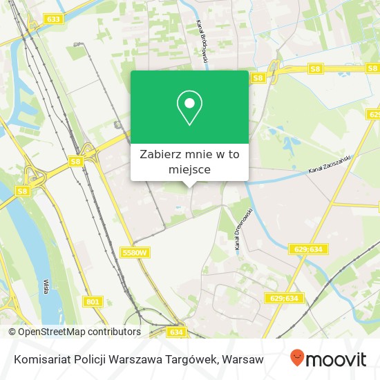 Mapa Komisariat Policji Warszawa Targówek