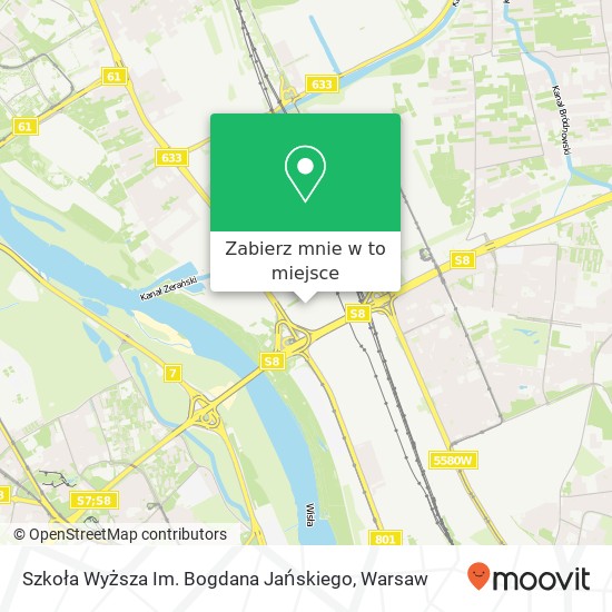 Mapa Szkoła Wyższa Im. Bogdana Jańskiego