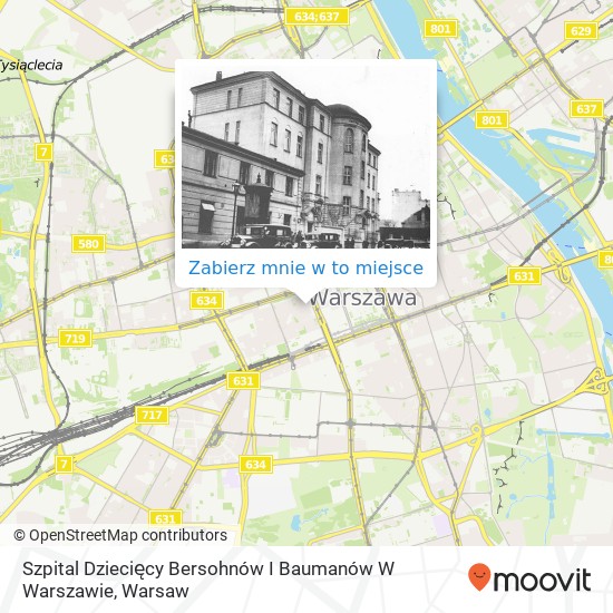 Mapa Szpital Dziecięcy Bersohnów I Baumanów W Warszawie