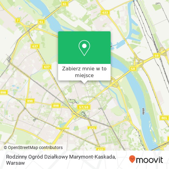 Mapa Rodzinny Ogród Działkowy Marymont-Kaskada