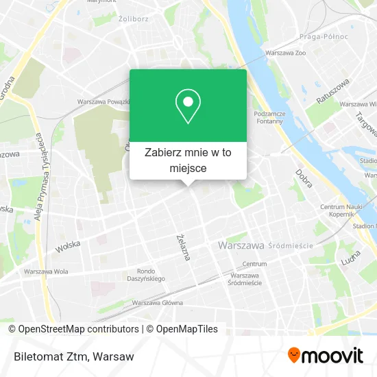 Mapa Biletomat Ztm