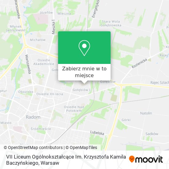 Mapa VII Liceum Ogólnokształcące Im. Krzysztofa Kamila Baczyńskiego