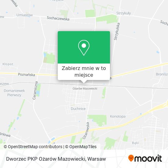 Mapa Dworzec PKP Ożarów Mazowiecki