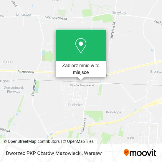 Mapa Dworzec PKP Ożarów Mazowiecki