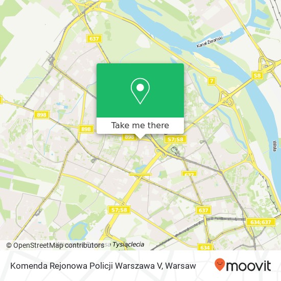 Mapa Komenda Rejonowa Policji Warszawa V