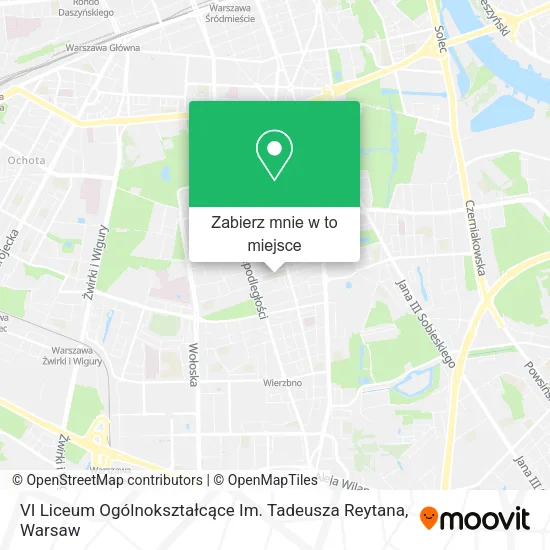 Mapa VI Liceum Ogólnokształcące Im. Tadeusza Reytana