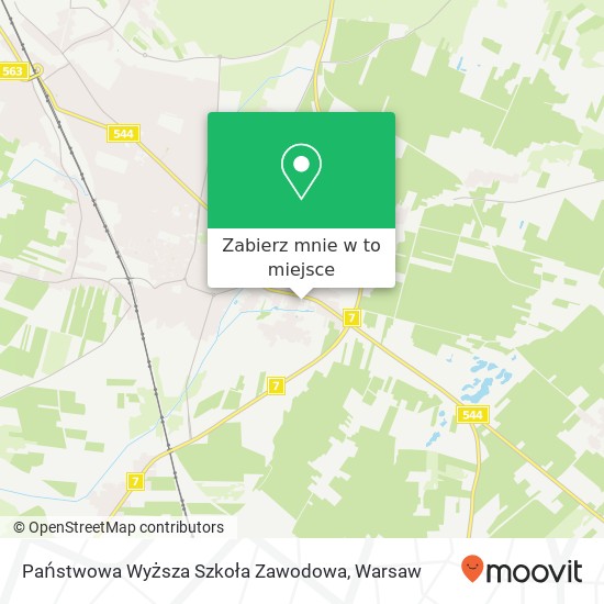 Mapa Państwowa Wyższa Szkoła Zawodowa