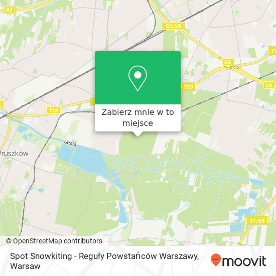 Mapa Spot Snowkiting - Reguły Powstańców Warszawy