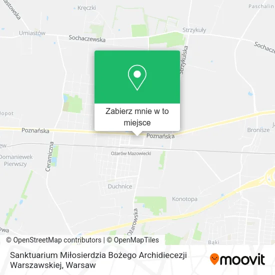 Mapa Sanktuarium Miłosierdzia Bożego Archidiecezji Warszawskiej