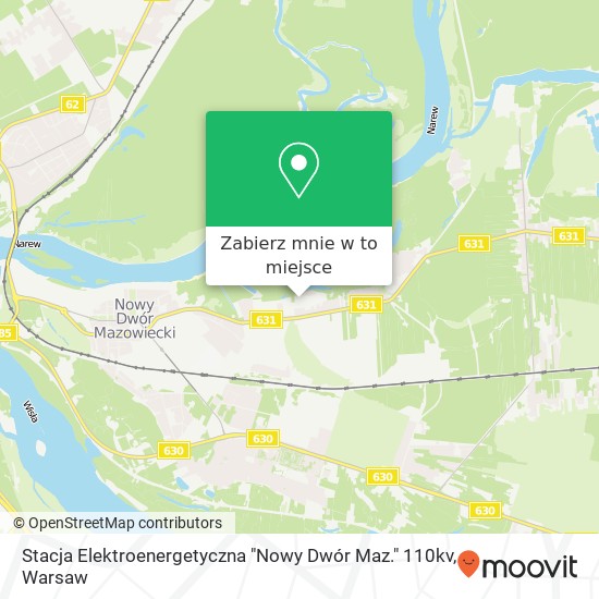 Mapa Stacja Elektroenergetyczna "Nowy Dwór Maz." 110kv