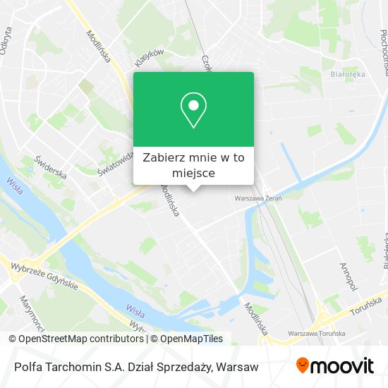 Mapa Polfa Tarchomin S.A. Dział Sprzedaży