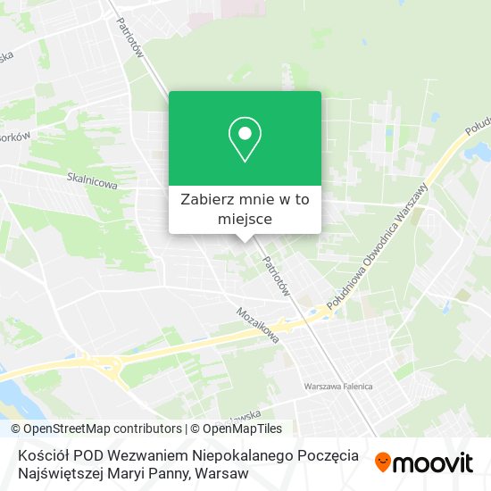 Mapa Kościół POD Wezwaniem Niepokalanego Poczęcia Najświętszej Maryi Panny