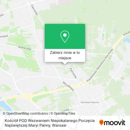 Mapa Kościół POD Wezwaniem Niepokalanego Poczęcia Najświętszej Maryi Panny