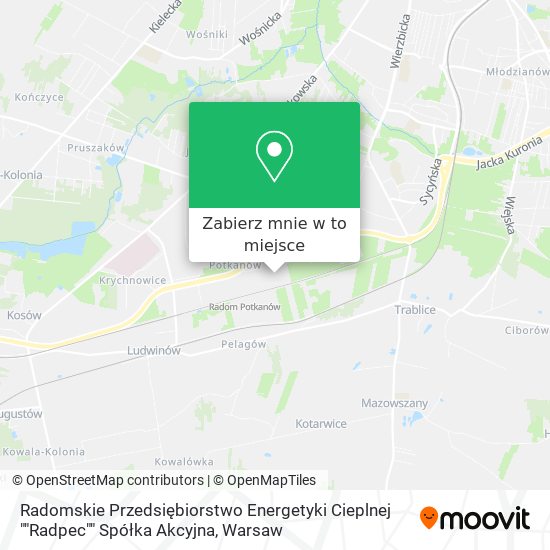 Mapa Radomskie Przedsiębiorstwo Energetyki Cieplnej ""Radpec"" Spółka Akcyjna