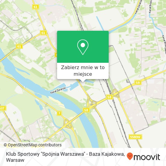 Mapa Klub Sportowy "Spójnia Warszawa" - Baza Kajakowa