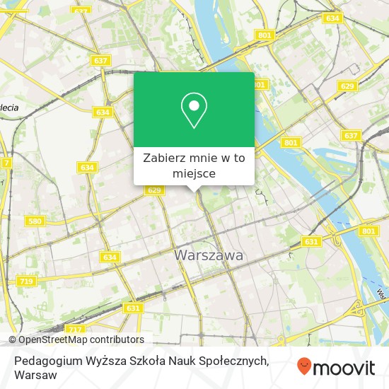 Mapa Pedagogium Wyższa Szkoła Nauk Społecznych