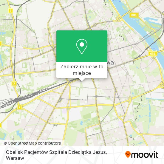 Mapa Obelisk Pacjentów Szpitala Dzieciątka Jezus